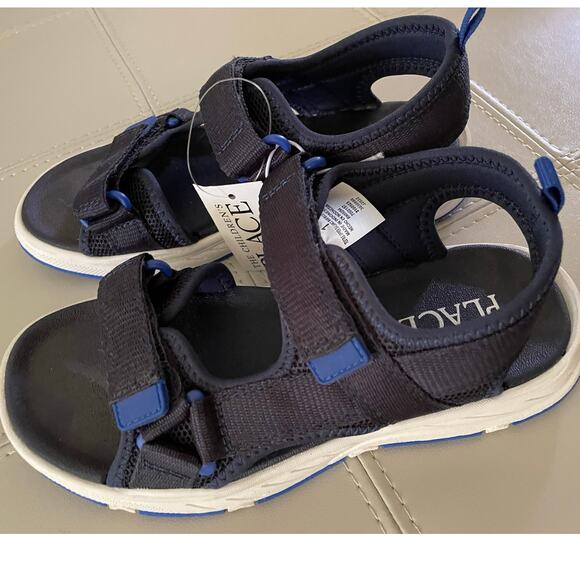 The Children's Place Boys Double Strap Blue Sandals Youth 1 - Picture 3 of 6